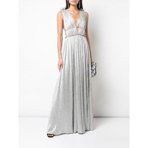 Jonathan Simkhai Plissé Lamé Grecian Gown